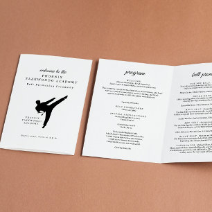 Prospectus 21,6 Cm X 24,94 Cm Programme de cérémonie de ceinture d'arts martiaux
