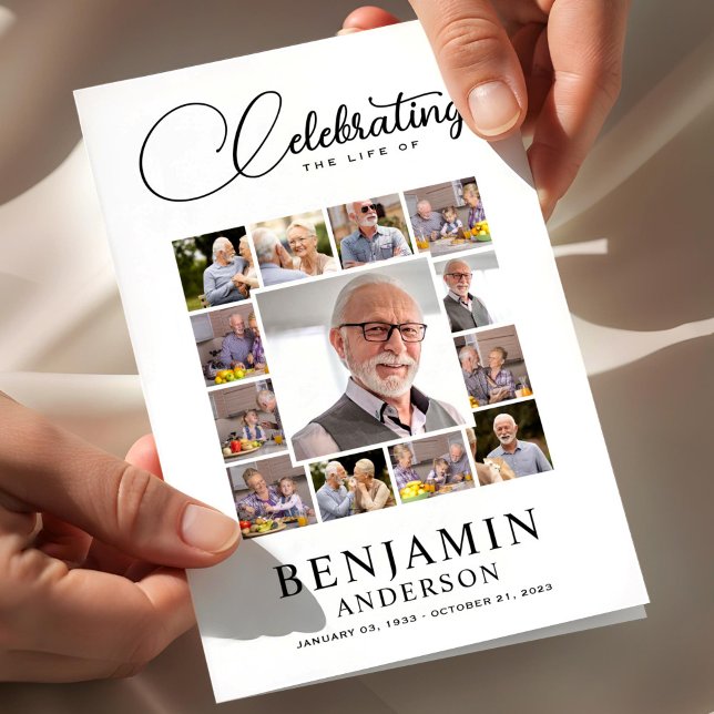 Prospectus 21,6 Cm X 24,94 Cm Programme de funérailles bi-pliable pour la célébr (Celebration of Life | Memorial Funeral Program Flyer, Obituary Program, Sorry for your Loss)