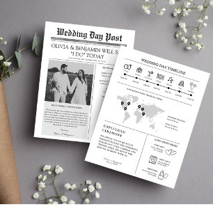 Prospectus 21,6 Cm X 24,94 Cm Programme de mariage Journal Timeline Circulaire