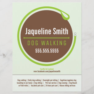 Prospectus 21,6 Cm X 24,94 Cm Promenade de chien marchant boucle de laisse vert