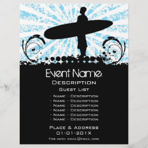 Prospectus 21,6 Cm X 24,94 Cm Promotion d'événement surf
