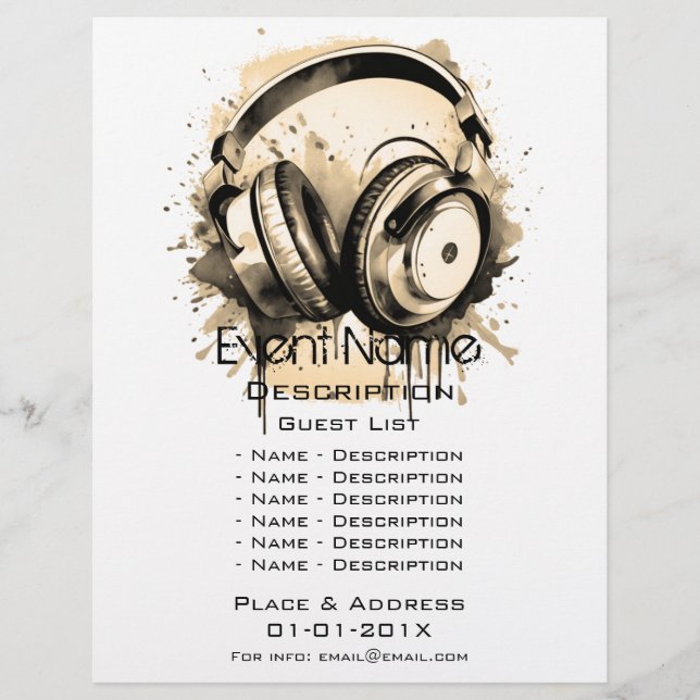 Prospectus 21,6 Cm X 24,94 Cm Promotion d'événements musicaux (Devant)