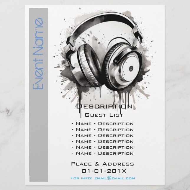 Prospectus 21,6 Cm X 24,94 Cm Promotion d'événements musicaux (Devant)