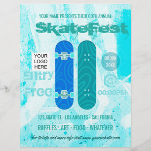 Prospectus 21,6 Cm X 24,94 Cm Publicité pour événement de skateboard ajouter pho