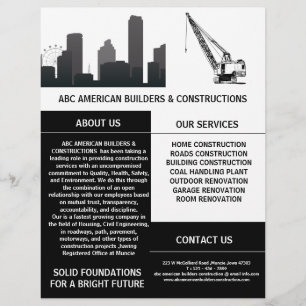 Prospectus 21,6 Cm X 24,94 Cm Publicité promotionnelle de construction en noir e
