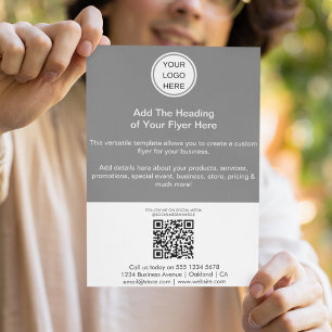 Prospectus 21,6 Cm X 24,94 Cm QR Code et logo commercial l Publicité Marketing