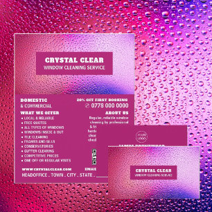 Prospectus 21,6 Cm X 24,94 Cm Raindrops, Nettoyeur de fenêtres, Service de netto