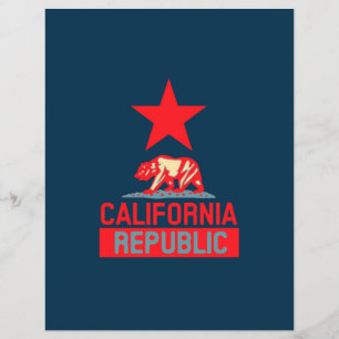 Prospectus 21,6 Cm X 24,94 Cm République de Californie en style bleu