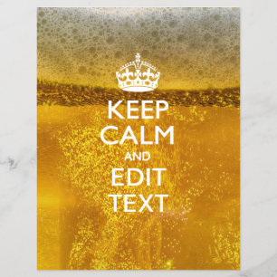 Prospectus 21,6 Cm X 24,94 Cm Restez calme et votre texte pour une bière