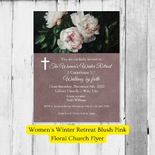 Prospectus 21,6 Cm X 24,94 Cm Retraite d'hiver pour femmes Blush Rose Floral Égl