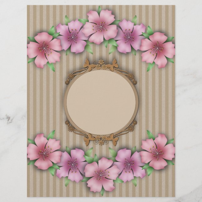 Prospectus 21,6 Cm X 24,94 Cm Rétro , floral (Devant)