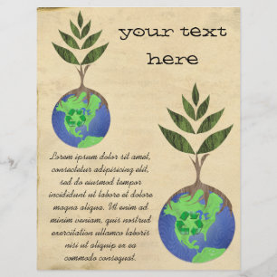 Prospectus 21,6 Cm X 24,94 Cm Réutiliser Réduire Recycler Arbre Terre Globe