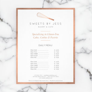 Prospectus 21,6 Cm X 24,94 Cm Rose Gold Whisk Bakery Full Page Flyer