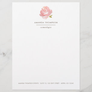 Prospectus 21,6 Cm X 24,94 Cm Rose rose poudrée aquarelle chic