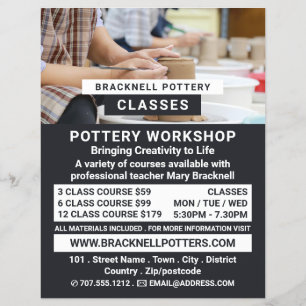 Prospectus 21,6 Cm X 24,94 Cm Roues Potter, Cours Potterie, Potters