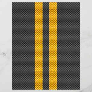 Prospectus 21,6 Cm X 24,94 Cm Ruban de course jaune doré à fibre de carbone