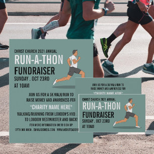Prospectus 21,6 Cm X 24,94 Cm Runner, Charity Run-Walk-a-Thon Event Publicité