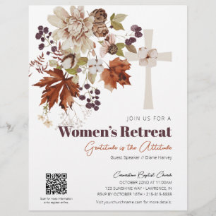 Prospectus 21,6 Cm X 24,94 Cm Rustic Fall Floral Women's Church Retraite