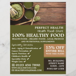 Prospectus 21,6 Cm X 24,94 Cm Rustic Health Food Store Advertising