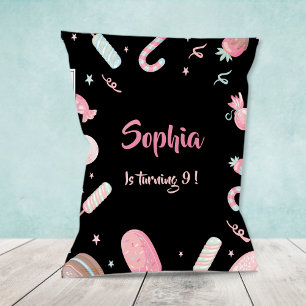 Prospectus 21,6 Cm X 24,94 Cm Sac à puce Candyland Black Party Favoriser Sac
