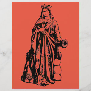 Prospectus 21,6 Cm X 24,94 Cm Sainte-Barbe Vierge et martyre