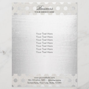 Prospectus 21,6 Cm X 24,94 Cm Salon de coiffure et de beauté Modern Silver Dots