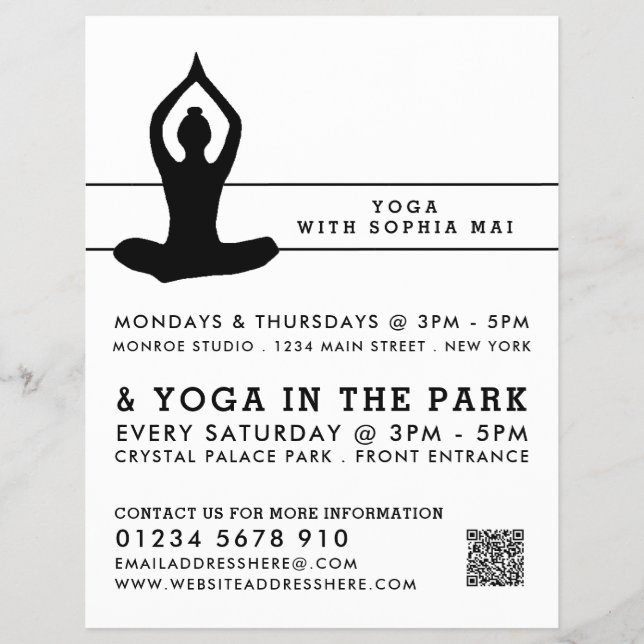Prospectus 21,6 Cm X 24,94 Cm Sappart Modern Yoga Class Advertising Flyer (Devant)