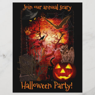 Prospectus 21,6 Cm X 24,94 Cm Scary Halloween Party Invitation 