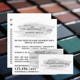 Prospectus 21,6 Cm X 24,94 Cm Script Aquarelle Gris brosse Artiste maquillage