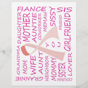 PROSPECTUS 21,6 CM X 24,94 CM SENSIBILISATION AU CANCER DU SEIN ROSE RIBBON CONC