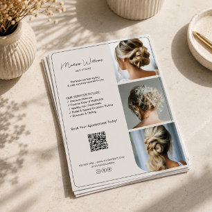 Prospectus 21,6 Cm X 24,94 Cm Services de coiffure de salon 3 Photos QR