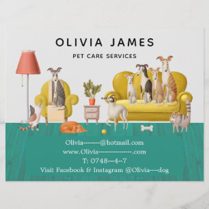 Prospectus 21,6 Cm X 24,94 Cm Services de marche et de soins pour animaux de com