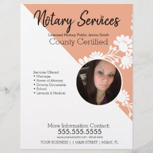 Prospectus 21,6 Cm X 24,94 Cm Services de Notaire Public Flyer de l'entreprise d