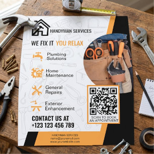 Prospectus 21,6 Cm X 24,94 Cm Services de réparation à domicile pour homme à tou