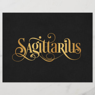 Prospectus 21,6 Cm X 24,94 Cm Signe tourbillonnant Script Zodiaque Sagittarius G