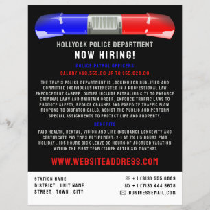 Prospectus 21,6 Cm X 24,94 Cm Sirène de voiture de police, Officier de police Re