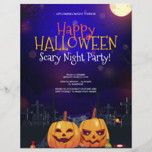 Prospectus 21,6 Cm X 24,94 Cm Soirée de costumes d'Halloween, Terreur de la Nuit