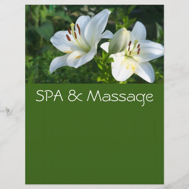 Prospectus 21,6 Cm X 24,94 Cm SPA et massage (Devant)