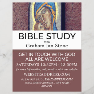 Prospectus 21,6 Cm X 24,94 Cm Spiritual Art Decor, Christian Bible Class Advert