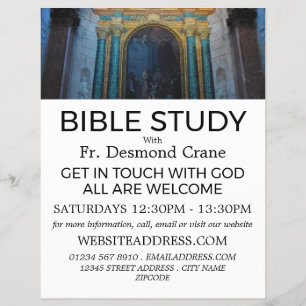 Prospectus 21,6 Cm X 24,94 Cm Spiritual Decor, Christian Bible Class Advertising