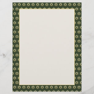 Prospectus 21,6 Cm X 24,94 Cm Star of David Green et Gold Flyer