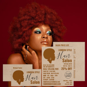 Prospectus 21,6 Cm X 24,94 Cm Style Afro, Coiffeur, Publicité Salon De Coiffure