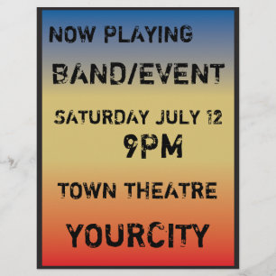 Prospectus 21,6 Cm X 24,94 Cm Style d'affiche de concert rétro