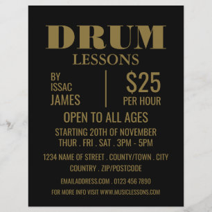 Prospectus 21,6 Cm X 24,94 Cm Stylish Drum Lessons Publicité Circulaire