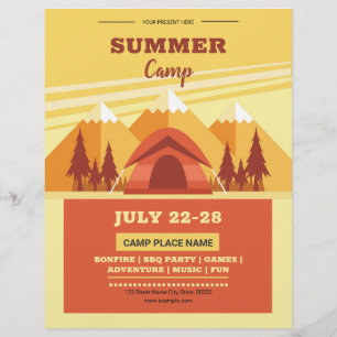 Prospectus 21,6 Cm X 24,94 Cm Summer Camp Flyer