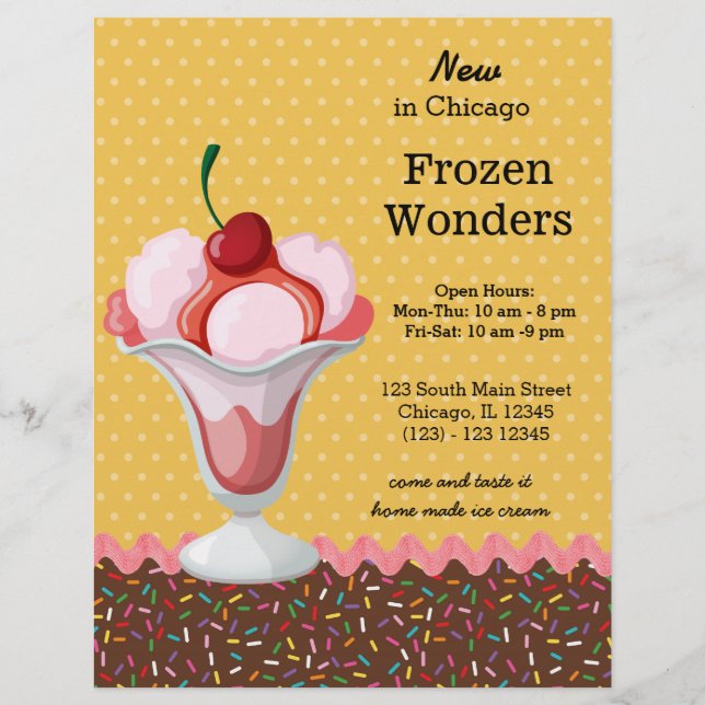 Prospectus 21,6 Cm X 24,94 Cm Sundae * choisir la couleur arrière - plan (Devant)