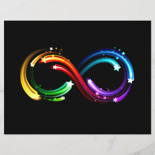 Prospectus 21,6 Cm X 24,94 Cm Symbole de l'infini des comètes arc-en-ciel