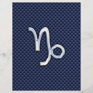 Prospectus 21,6 Cm X 24,94 Cm SYMBOLE Zodiaque Capricorne bleu marine en fibre d