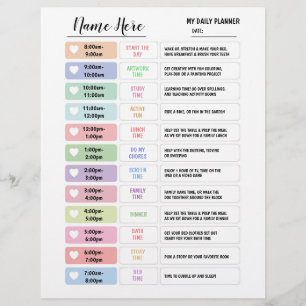 Prospectus 21,6 Cm X 24,94 Cm Tableau quotidien Enfants Horaire Mur étoile