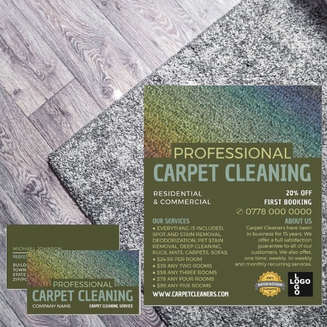 Prospectus 21,6 Cm X 24,94 Cm Tapis Coloré, Nettoyeur De Tapis, Service De Netto (Créateur téléchargé)